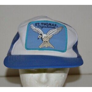Vintage Virgin Islands Mesh Snap Back Trucker Hat Rockabilly Peace Dove RARE